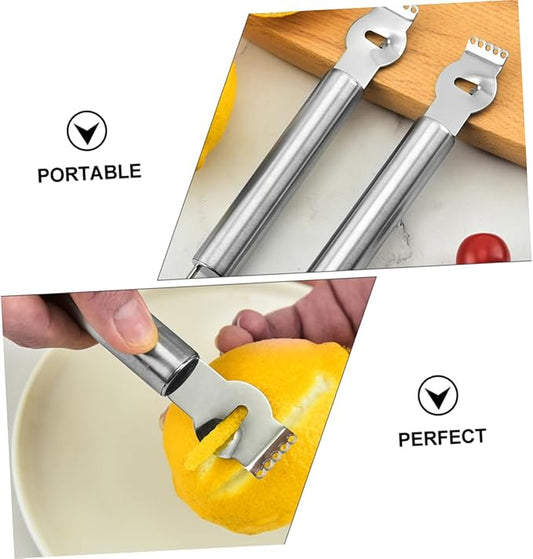 Unomor 3pcs Stainless Steel Lemon Peeler and Zester Multifunctional Citrus Grater for Fruits Cheese and Vegetables Portable Kitchen Gadget for Easy Food Preparation