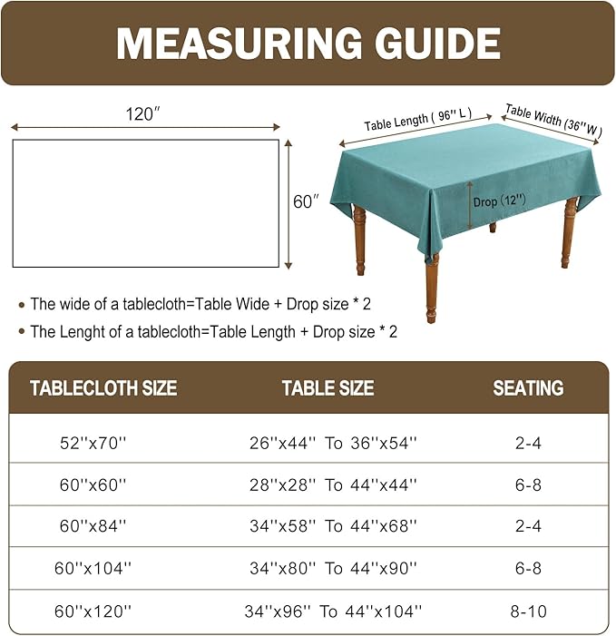 AUSSPVOCT Textured Tablecloth Rectangle 60x120 Water Resistant Spill-Proof Wipeable Table Cloth Wrinkle Free Fabric Dining Table Cover for Birthday Party Farmhouse Spring Kitchen Tablecloths