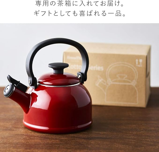 Fuji Enamel CTN-1.6WK.AP Whistling Kettle, Induction Compatible, 0.5 gal (1.6 L), Ash Pink