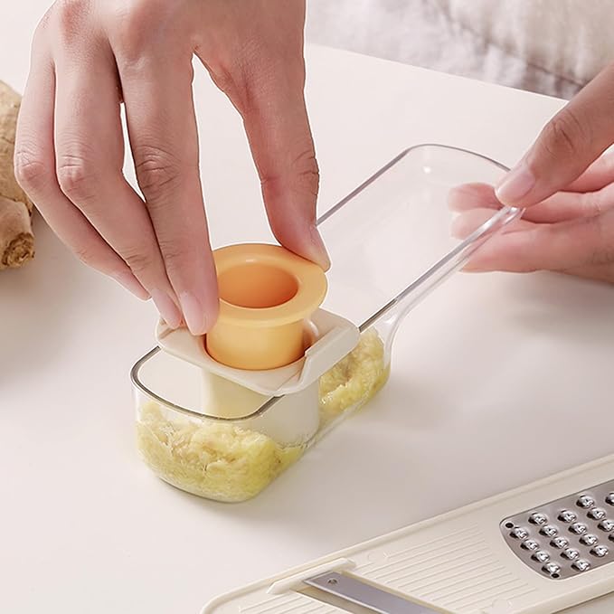 Mini Garlic Grinder, Multifunctional Garlics Grinder & Mandoline Slicer, 3-In-1 Garlic Slicer Veggie Shredder With Container, Hand Guard, For Can Grind, Slice And Shred (Green *2)