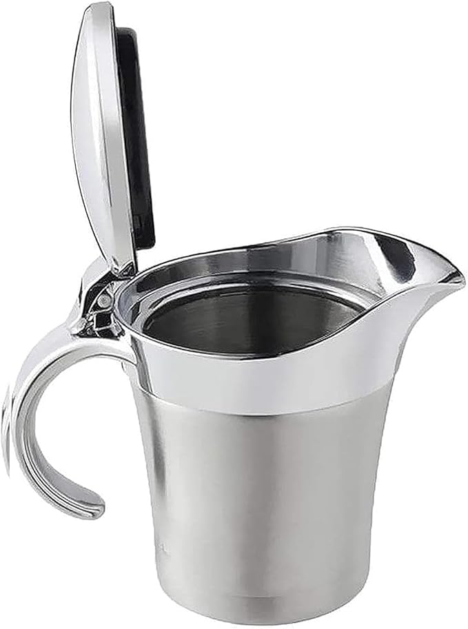 Double Insulated Gravy Boat – Stainless Steel Sauce Jug with Hinged Lid