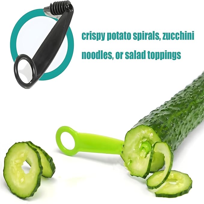 Spiral Cutter for Potatoes, Spiral Cutter - Kitchen Spiral and V-Shaped Tools for Veggies Cucumber and Carrot, Manual Screw Peelers Kitchen Accessories Tool (3*B)