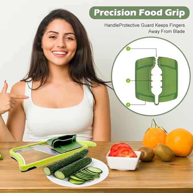 Multi Handheld Mandoline Slicer,Stainless Steel Mandoline Vegetable Slicer,Mandolines Food Slicer Comfort Grip,Easy to Clean,for Speedy Slicing of Fruits and Vegetables