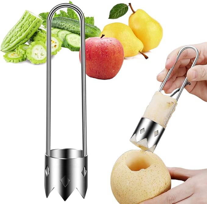 Red Bell Pepper Seed Corer, 2026 Upgraded Reusable Washable Stainless Steel Fruite Cutter Pepper Seed Remover Tool,Tool for Vegetables Fruit Corer Kitchen Gadget (1pc)