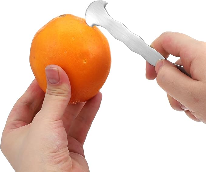 Stainless Steel Orange Peeler Tool, Multi-Functional Citrus Peeler Tool, Ergonomic Safe Cutter & Slicer, Fruit Peeler Skin Remover for Oranges, Grapefruits, Lemons