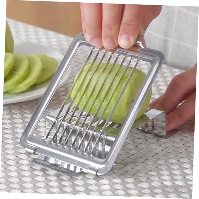 IMIKEYA Multifunctional Stainless Steel Egg Slicer Heavy Duty Cutter for Hard Boiled Eggs Mushrooms Cheese and Ham Easy to Clean Kitchen Wire Slicing Tool for Home and Professional Use