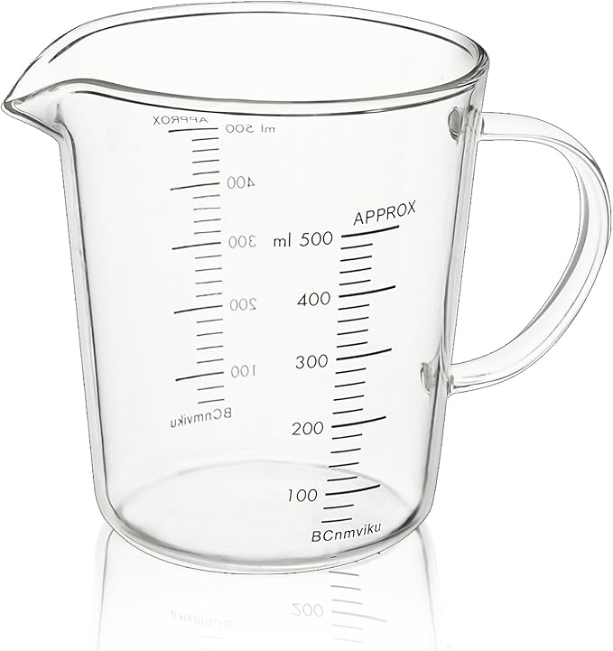 500ml/2 Cup Glass Measuring Cup,Liquid Measuring Cups with Handle for Baking,Cooking,Prepping Kitchen Essentials