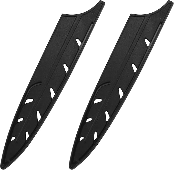 XYJ 2pcs/set Safety Knife Covers Sleeves Knives Edge Guard, Universal Knife Sheath, Boning, Sushi, Slicing Knife Case Black (For 8'' Slicing Knife)