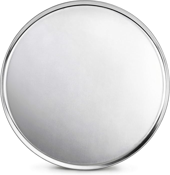 New Star Foodservice 536594 Restaurant-Grade Aluminum Pizza Pan, Baking Tray, Coupe Style, 18-Inch