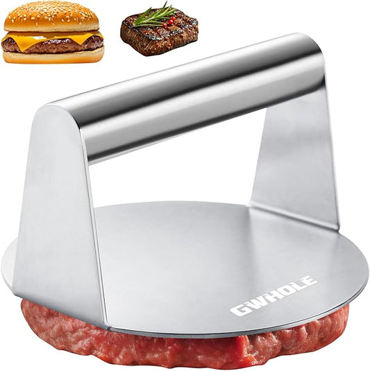 GWHOLE Smash Burger Press, 5.5 inch Round Burger Smasher, Non-Stick Burger Press Patty Maker for Meat Press Bacon Steaks Smash Burger Press Tool for Griddle Cooking