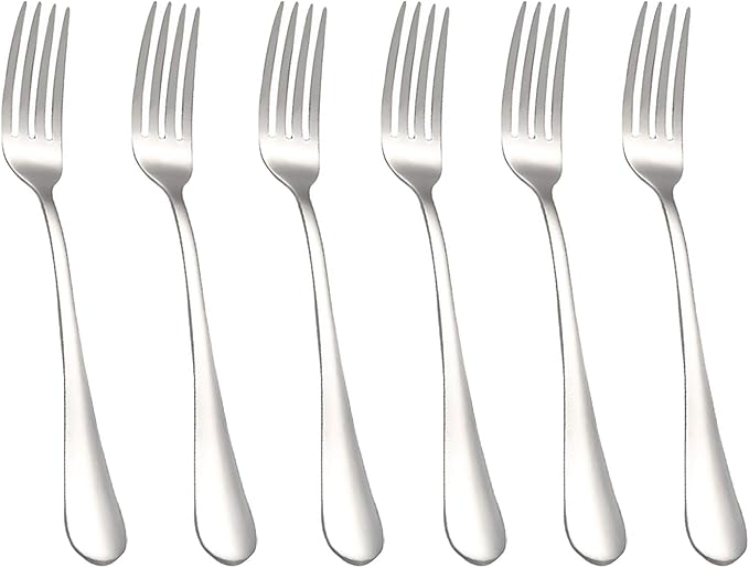 VANRA 6-Piece Dinner Forks Set Heavy Duty Stainless Steel Silver Cutlery Set 8 inches (6 forks)