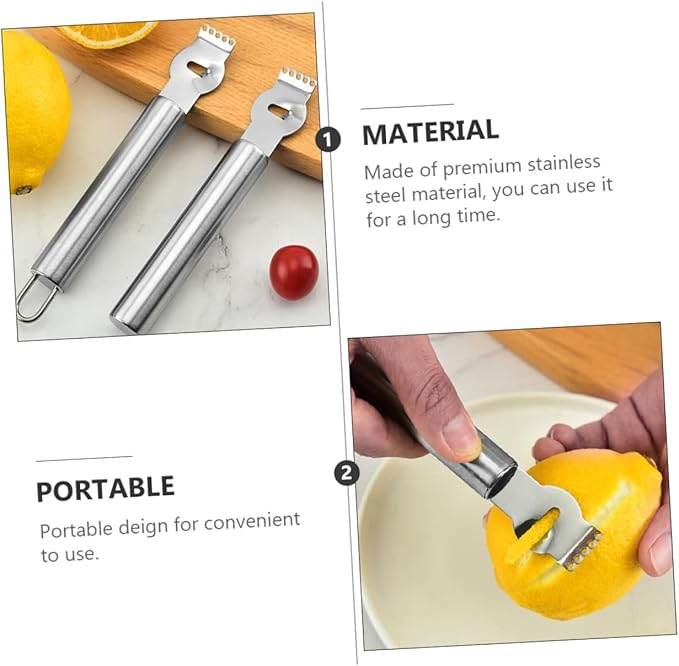 PRETYZOOM 3pcs Stainless Steel Lemon Shaver Scraper Citrus Peeler Kitchen Tool for Vegetables Cheese