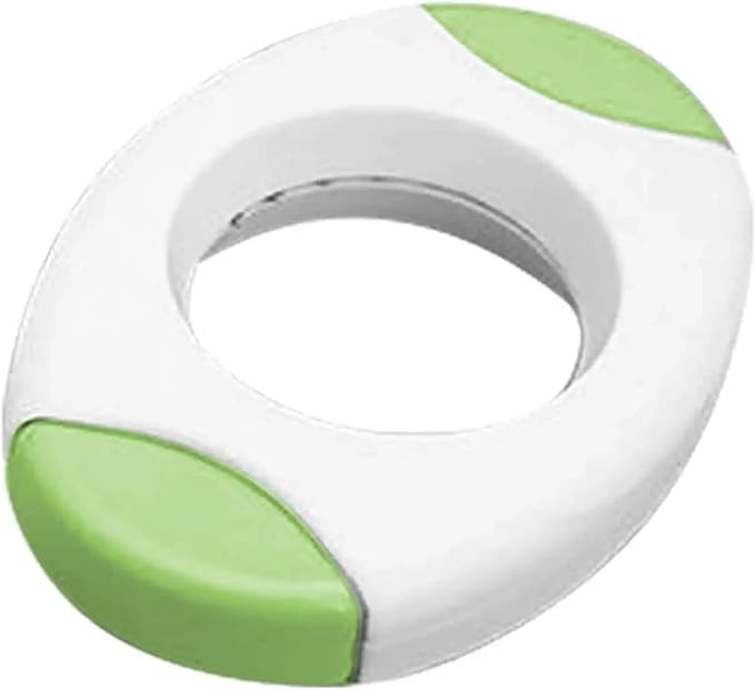 Egg Shell Cutter and Breaker, Food Grade Plastic, White and Multi-Color Accents, Manual Opener with Stainless Steel Teeth (Green)