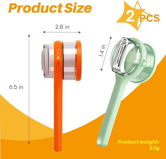 2PCS Upgrade Fruit Vegetable Peeler with Container, 2026 New Special Potato Peelers for Kitchen, Double-Sided Stainless Steel Apple Peeler with Box Storage