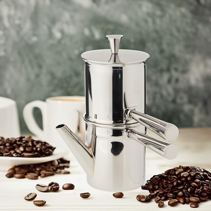 Ilsa Neapolitan Coffee Maker, Stainless Steel, Silver, 1-2 Cups
