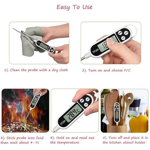3pcs Candy Thermometer Digital Instant Read for Meat Kitchen Cooking Food Oil Deep Fry BBQ Grill Smoker (3, 15.4in)