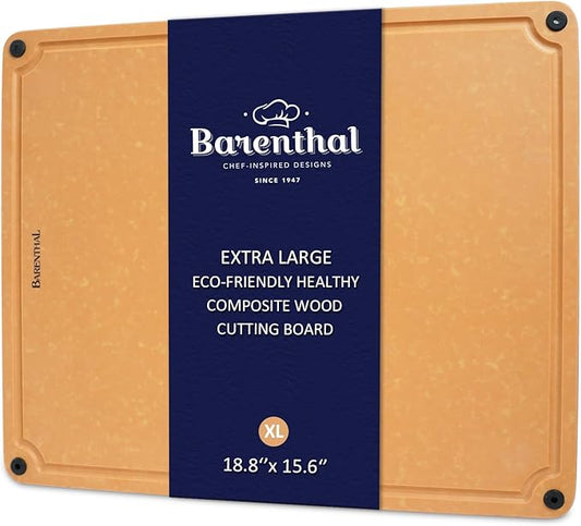 Barenthal Large Cutting Boards for Kitchen Dishwasher - XL Cutting Board Set Double-Sided with Non-Slip Feet and Juice Groove Composite Chopping Board Knife Friendly Cut Meat, Fruit,Vegetable