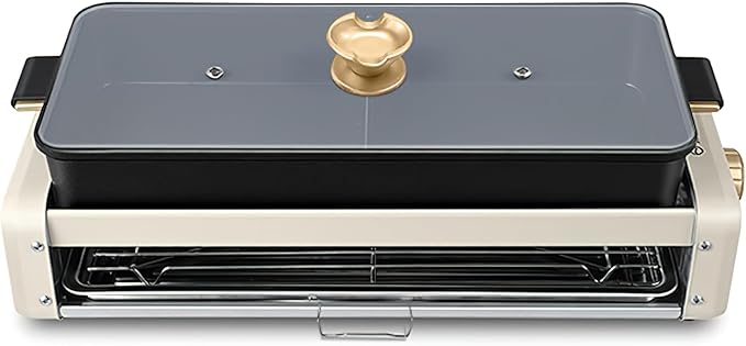5L Electric Hot Pot Grill, Indoor Smokeless Multi-Layer BBQ and Boiling Cooker with Baking Tray, Large Capacity for 1-8 People, Mandarin Duck Double Flavor Design