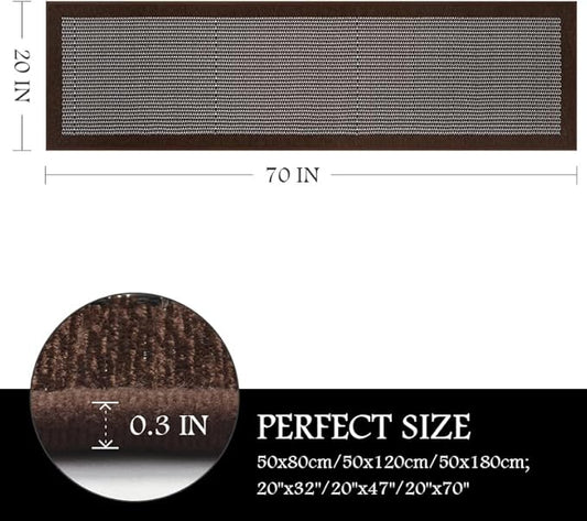 PADOOR Kitchen Rugs and Mats Non Skid Washable - Non Slip Absorbent Kitchen Runner Rugs for Floor, Machine Washable Standing Mats for in Front of Sink,Entryway,Entrance,Door(20"x70",Dark Brown)