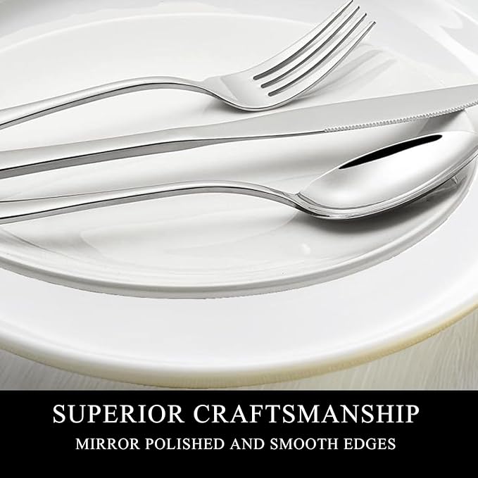 Forks, Set of 10 Top Food Grade Stainless Steel Silverware Forks, Flatware Set,8 Inches, Mirror Finish & Dishwasher Safe, New Apartment Essentials Cutlery Set