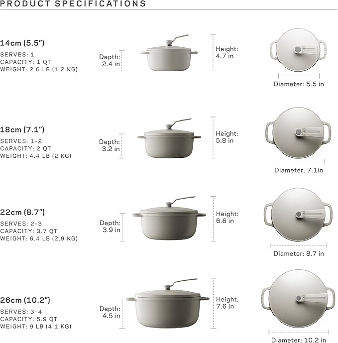 Vermicular Oven Pot 2.0 | Lightweight Enameled Cast Iron Pot | 14cm (1 Qt) | Non-Toxic | Induction-compatible | Dutch Oven | Made in Japan | Matte Chamomile Yellow