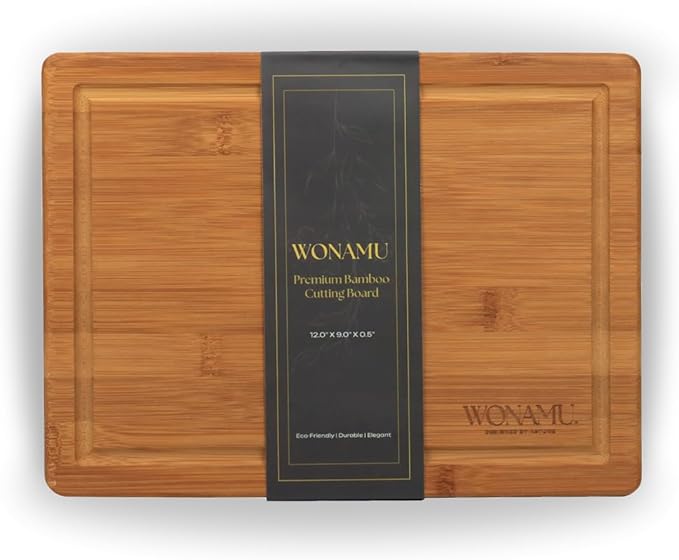 WONAMU Small Bamboo Cutting Board – Lightweight, Durable, And Non Toxic, Perfect For Charcuterie, Serving Snacks, And Everyday Kitchen Use – Eco-Friendly Kitchen Essential And Versatile Wooden Tray