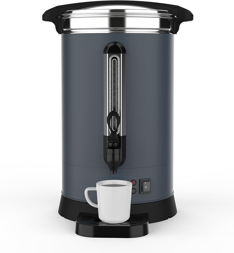 GarveeHome 100 Cups Coffee Urn,14 L/3.8 gal Double Wall Commerical Coffee Maker for Buffet Catering Wedding Gathering,Large Capacity Hot Coffee Dispenser,Stainless Steel Hot Water Urn