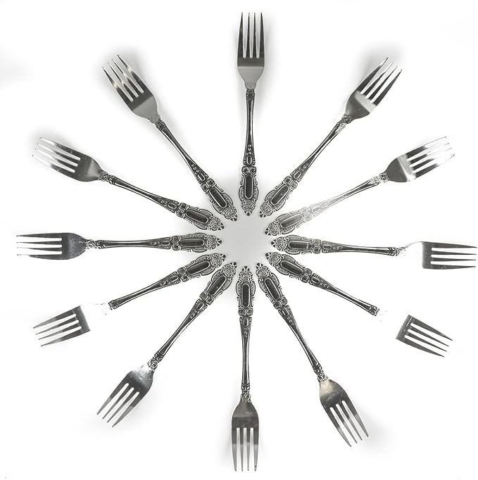 DecorRack 24 pcs Dinner Forks, Food Grade Quality Stainless Steel Forks, 7.5 inches, Flatware Table Forks, Salad Forks, for Home, Kitchen or Restaurant, Metal Silverware, Dishwasher Safe. (24 Pack)