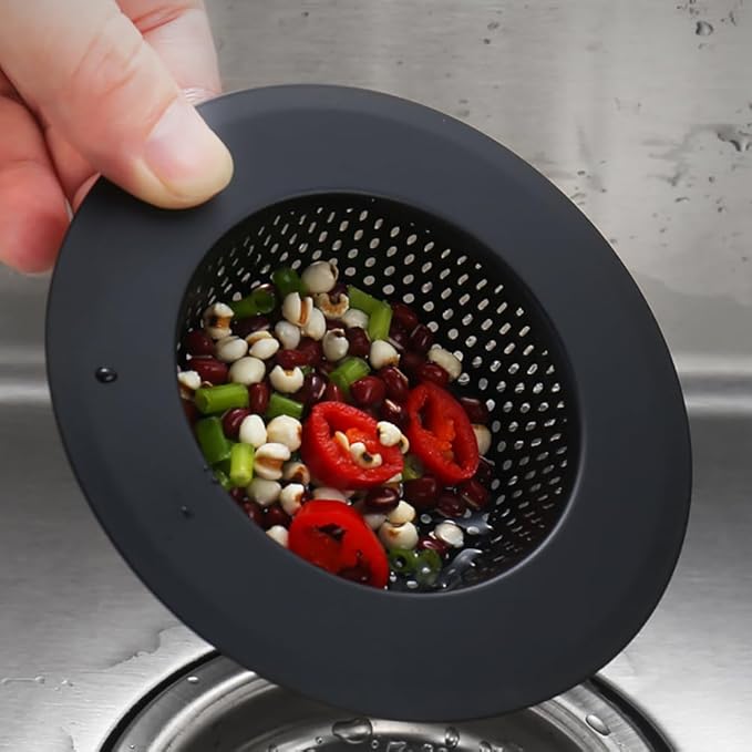 2 Pcs 11.5cm Stainless Steel Sink Strainers Black Kitchen Sink Drain Strainers Food Catcher Strainers Small Drainer Baskets for Garbage Disposal