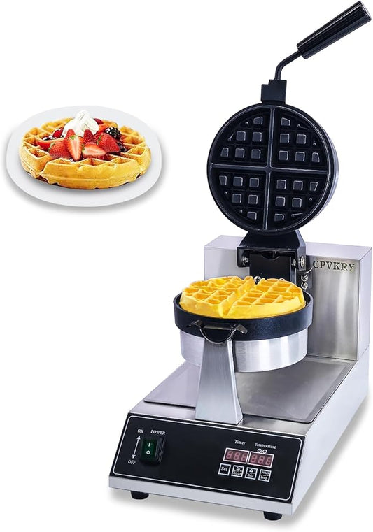 Belgium Waffle Makers, Commercial Waffle Maker,Belgium Waffles Iron Machine, Professional Intelligent, Digital, Non Stick, Stainless, For Hotel Restaurant Bakery Coffee Shop, 110V