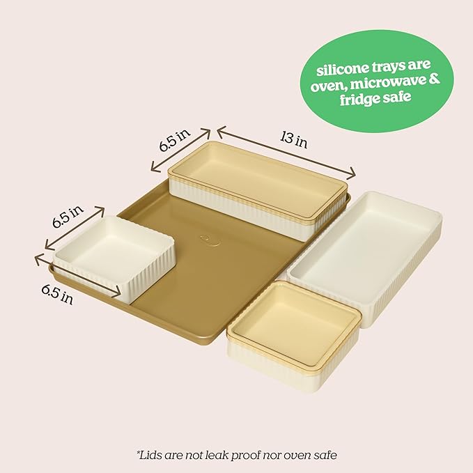 Cravings by Chrissy Teigen 9-Piece Baking Set, Non-Stick Bakeware Set with 2 Large & 2 Small Silicone Trays with 4 Lids & 1 Baking Sheet Tray, Oven-Safe Up To 450°F, CT-BBS9