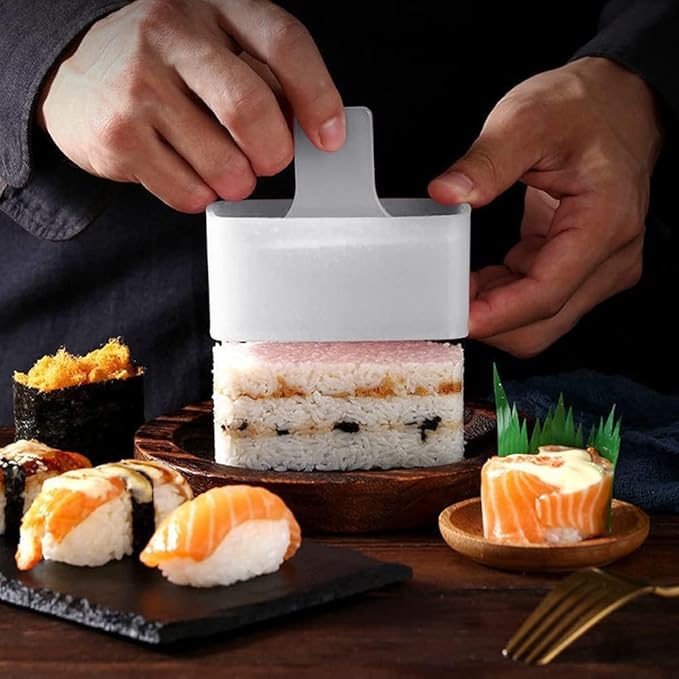 Onigiri Mold, 2 Pack Rice Mold Musubi Maker Kit & 1 Pack White Rice Paddle, Musubi Maker Press for Japanese Home DIY Kid Lunch Bento