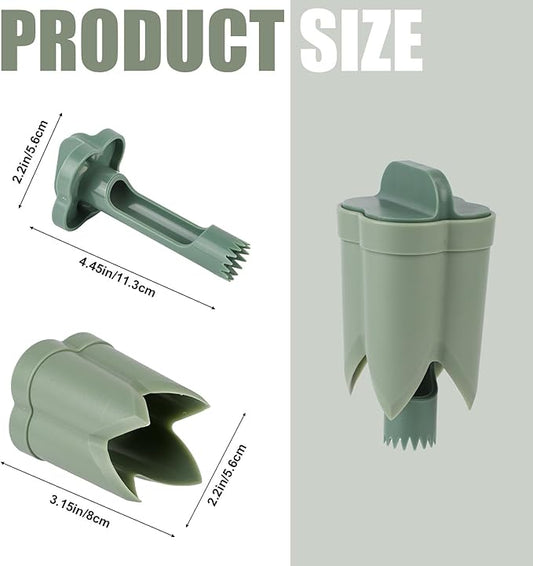 2pcs Pepper Corer, 4.45x2.2x2.2in/11.3x5.6x5.6cm ABS Material Pepper Deseeder 2 in1 Fruit Corer Cutter Kitchen Essential for Kitchen Home Family Camping(Green)