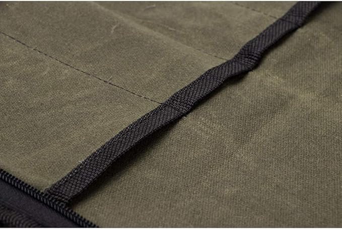 Knife Roll,Heavy Duty Knife Bag,Waxed Canvas knife Case with 4 Slots for Knives & Kitchen Tools,Chef Knife Bag with Handle.Portable Knife Roll Bag for Stroage Home Traveling Camping.Case Knives Pouch