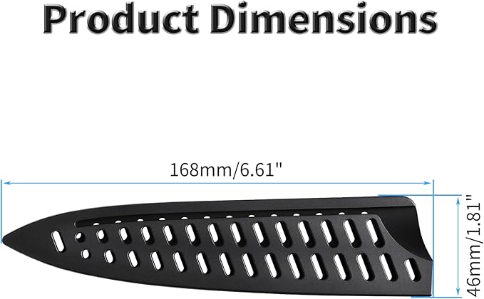 FOCMKEAS 2 Pcs Safety Knife Cover Sleeves for 6 Inch Chef Knife Sheath Blade Protector for Home Kitchen PP Universal Knife Sheath for Knife Protection Black