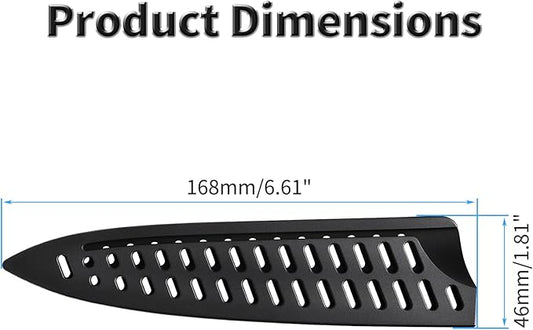 FOCMKEAS 2 Pcs Safety Knife Cover Sleeves for 6 Inch Chef Knife Sheath Blade Protector for Home Kitchen PP Universal Knife Sheath for Knife Protection Black