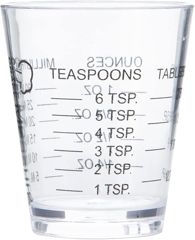 2-Pack Heavy Glass Measuring Shot Cups, Thick Base Liquid Measuring Glass for Coffee, Non-Fading 4-Measurement Espresso Jigger with Incrementa