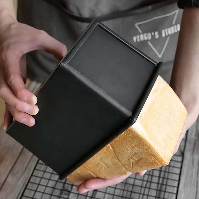 Zerodeko Non-stick Iron Loaf Pan with Cover 600g Capacity Baking Mold Bread Pan for Home Baking Toast Box