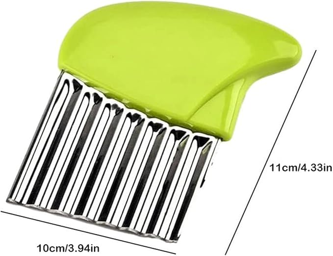 1pc Yellow Crinkle Cutter,Strong and Long-Lasting Stainless Steel Potato Carrot Chip Vegetable Crinkle Wavy Chopper Cutter,Fry Slicer Kitchen Gadget For Home Kitchen Camping,Mandolines and Slicers