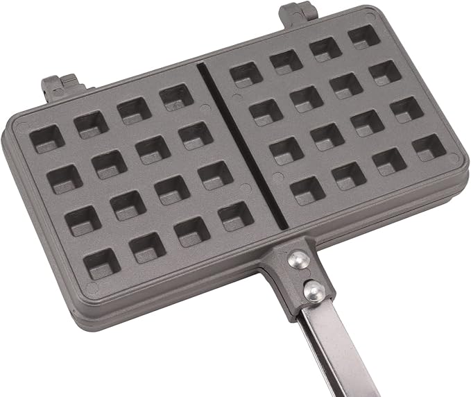 Aluminum Alloy Waffle Maker, Non - Stick Waffle Baking Pan with Flat Bottom and Ergonomic Handle for Stovetop Cooking, Waffle Making Tool for Kitchen Breakfast