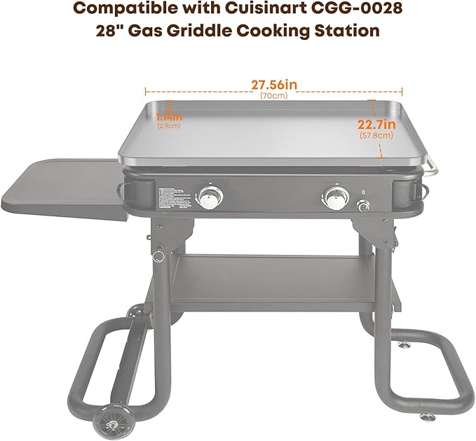 Stanbroil Stainless Steel Griddle Top for Cuisinart CGG-0028 28" 2-Burner Propane Gas Grill, 28 Inch Griddle Replacement Top with Dual Grease Management System