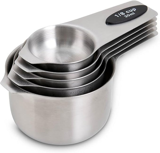 Mrs. Anderson’s Baking Magnetic Measuring Cups, 18/8 Stainless Steel, 5-Piece Set