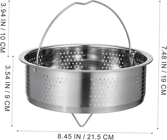 DOITOOL Stainless Steel Steamer Basket for Pot, 8.65inch/22cm Vegetable Steamer Basket Insert Steaming Rack with Handle, Vegetables Fruit Strainers and Colanders for Home Kitchen Cooking