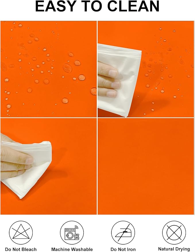 Fokitut 2 Pack Waterproof Rectangle Tablecloth, 90x156 Inch, Stain Resistant and Wrinkle Polyester Table Cloth, Fabric Table Cover for Kitchen Dining, Wedding, Party, Holiday Dinner-Orange