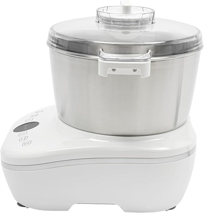 5L Electric Dough Maker with Ferment Function, 200W Dough Mixer with 304 Stainless Steel Bowl for Bread, Pizza, Pasta, Digital Timer, US Plug (White)