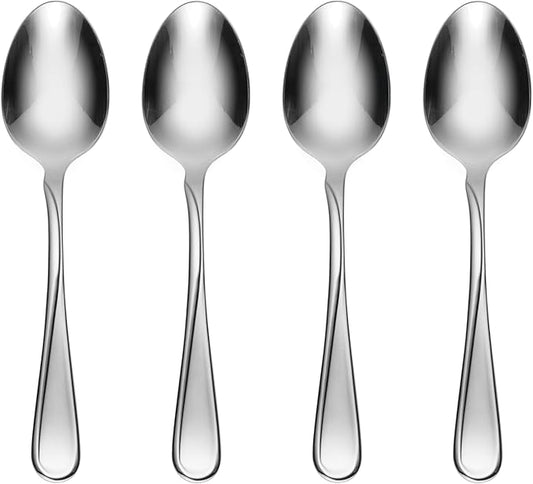 Oneida Silverware Set, Flight Everyday Flatware Dinner Spoons Set, Service For 4, Rust Resistant 18/0 Stainless Steel, Dishwasher Safe, Mirror Finish, Home And Kitchen Utensils Sets (Silver, 4 Piece)