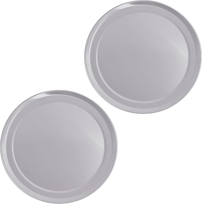 Bosrahl Pizza Tray, Round Pizza Baking Pan, Wide Rim Aluminum Pizza Cooking Trays, Set of 2 (10 Inch)