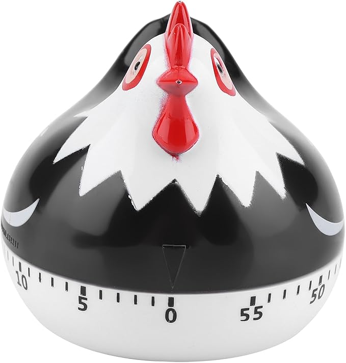 Chicken Pattern Timer, Kitchen Timer Reminder Cooking Countdown Timer for Cooking Baking Timer (Black)