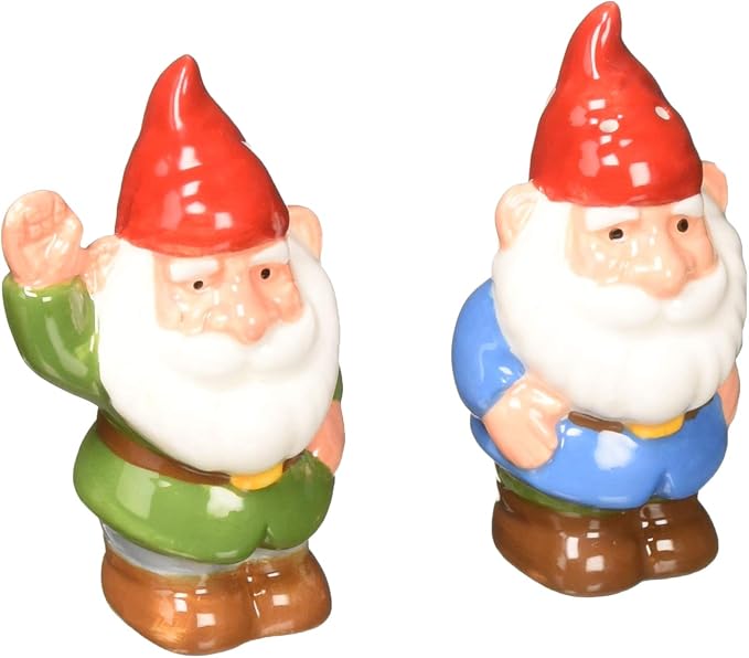 Abbott Collection Garden Gnomes Salt & Pepper-3.5" H, 3.5 inches high