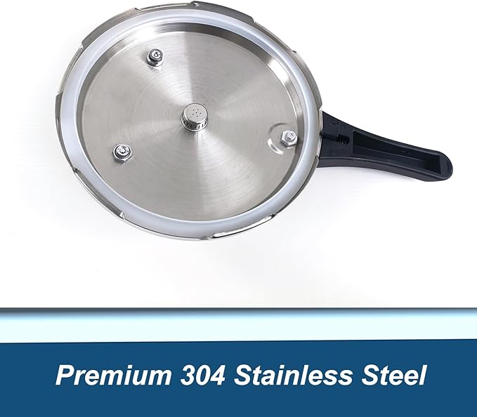 XINFU Heavy Duty 304 Stainless Steel Pressure Cooker 10.6 Quart for Big Family, Standard & Fast Mode, Multi-Safety, Even-Heat Patented Base, Compatible with Gas, Electric, Ceramic and Induction Stoves